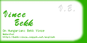 vince bekk business card